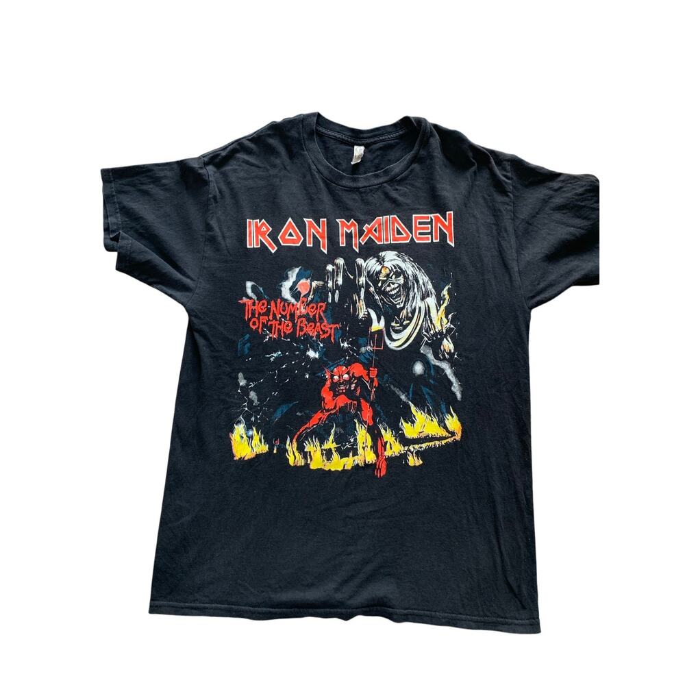 Vintage Iron Maiden Band T-Shirt – Men’s Large – Classic Rock Tee – Old Tag